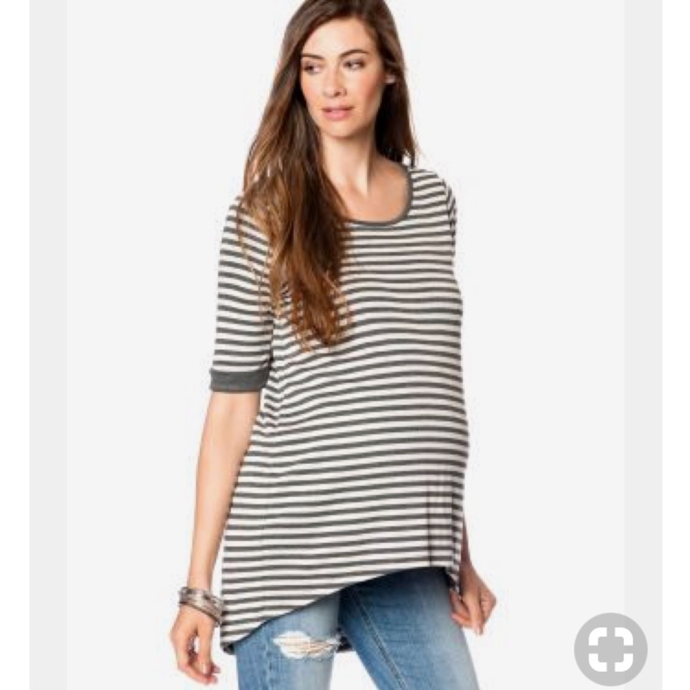 Isabella Oliver Knit Anwen Grey Striped Top